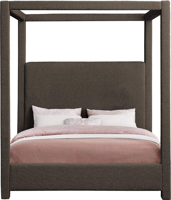 Meridian Furniture - Eden Brown Boucle Fabric Upholstered King Bed (3 Boxes) - EdenBrown-K - GreatFurnitureDeal