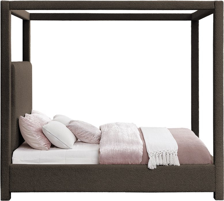 Meridian Furniture - Eden Brown Boucle Fabric Upholstered King Bed (3 Boxes) - EdenBrown-K - GreatFurnitureDeal