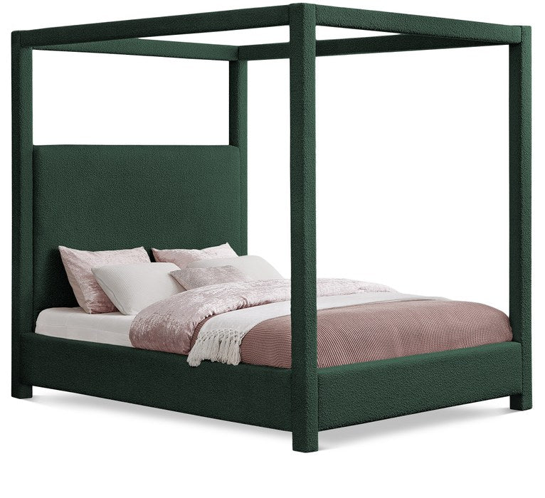 Meridian Furniture - Eden Green Boucle Fabric Upholstered King Bed (3 Boxes) - EdenGreen-K - GreatFurnitureDeal