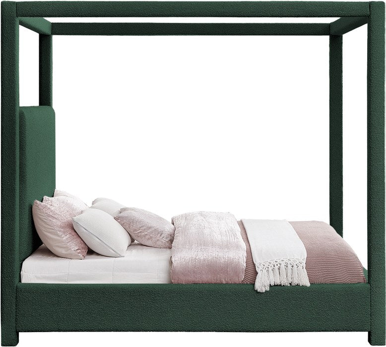 Meridian Furniture - Eden Green Boucle Fabric Upholstered King Bed (3 Boxes) - EdenGreen-K - GreatFurnitureDeal