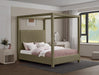 Meridian Furniture - Eden Olive Boucle Fabric Upholstered King Bed (3 Boxes) - EdenOlive-K - GreatFurnitureDeal