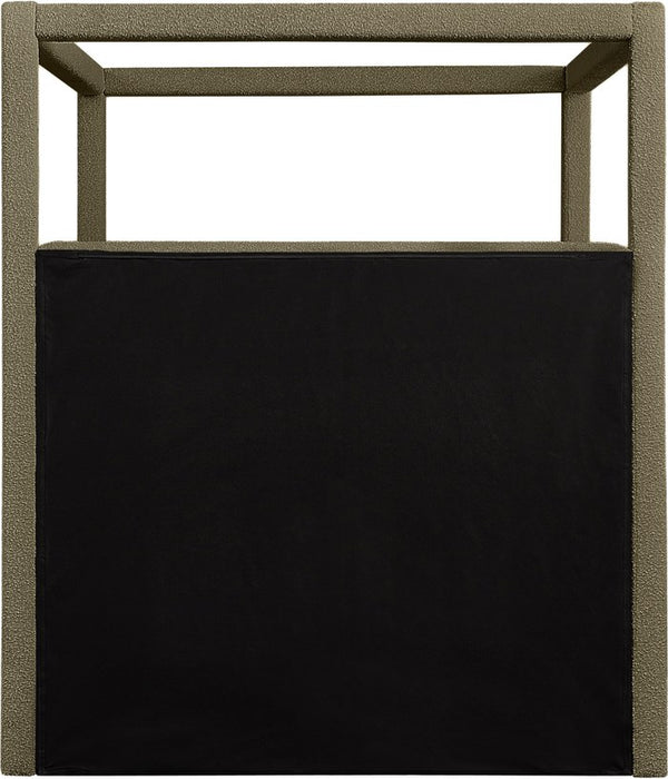 Meridian Furniture - Eden Olive Boucle Fabric Upholstered King Bed (3 Boxes) - EdenOlive-K - GreatFurnitureDeal
