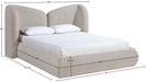Meridian Furniture - Elowen Beige Chenille Fabric Upholstered Queen Bed - ElowenBeige-Q - GreatFurnitureDeal