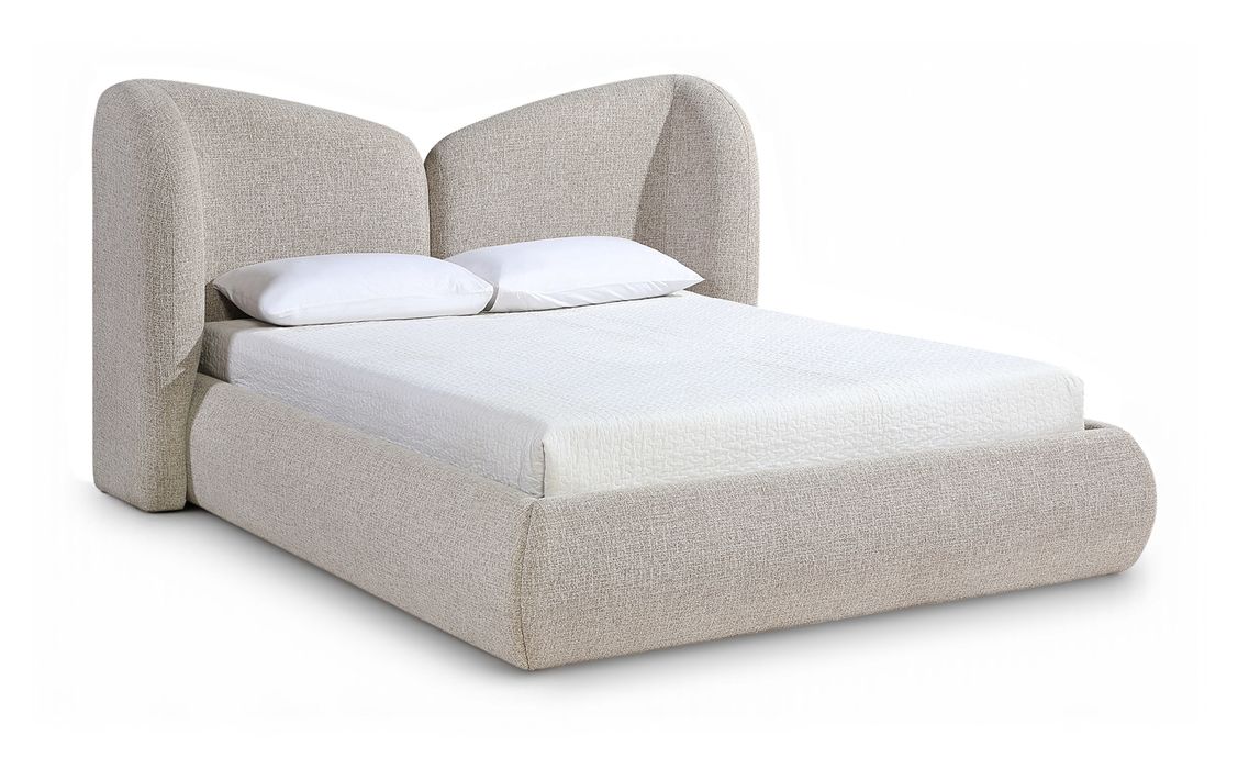 Meridian Furniture - Elowen Beige Chenille Fabric Upholstered Queen Bed - ElowenBeige-Q - GreatFurnitureDeal