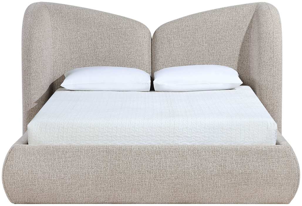 Meridian Furniture - Elowen Beige Chenille Fabric Upholstered Queen Bed - ElowenBeige-Q - GreatFurnitureDeal