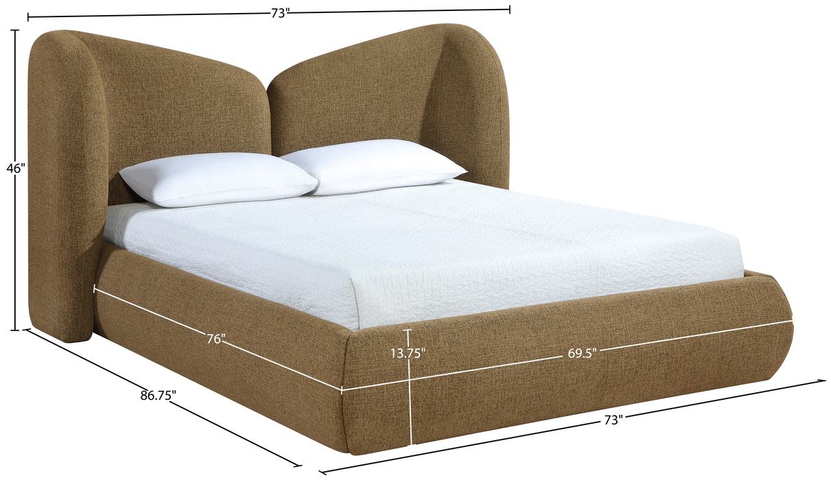 Meridian Furniture - Elowen Brown Chenille Fabric Upholstered Full Bed - ElowenBrown-F - GreatFurnitureDeal