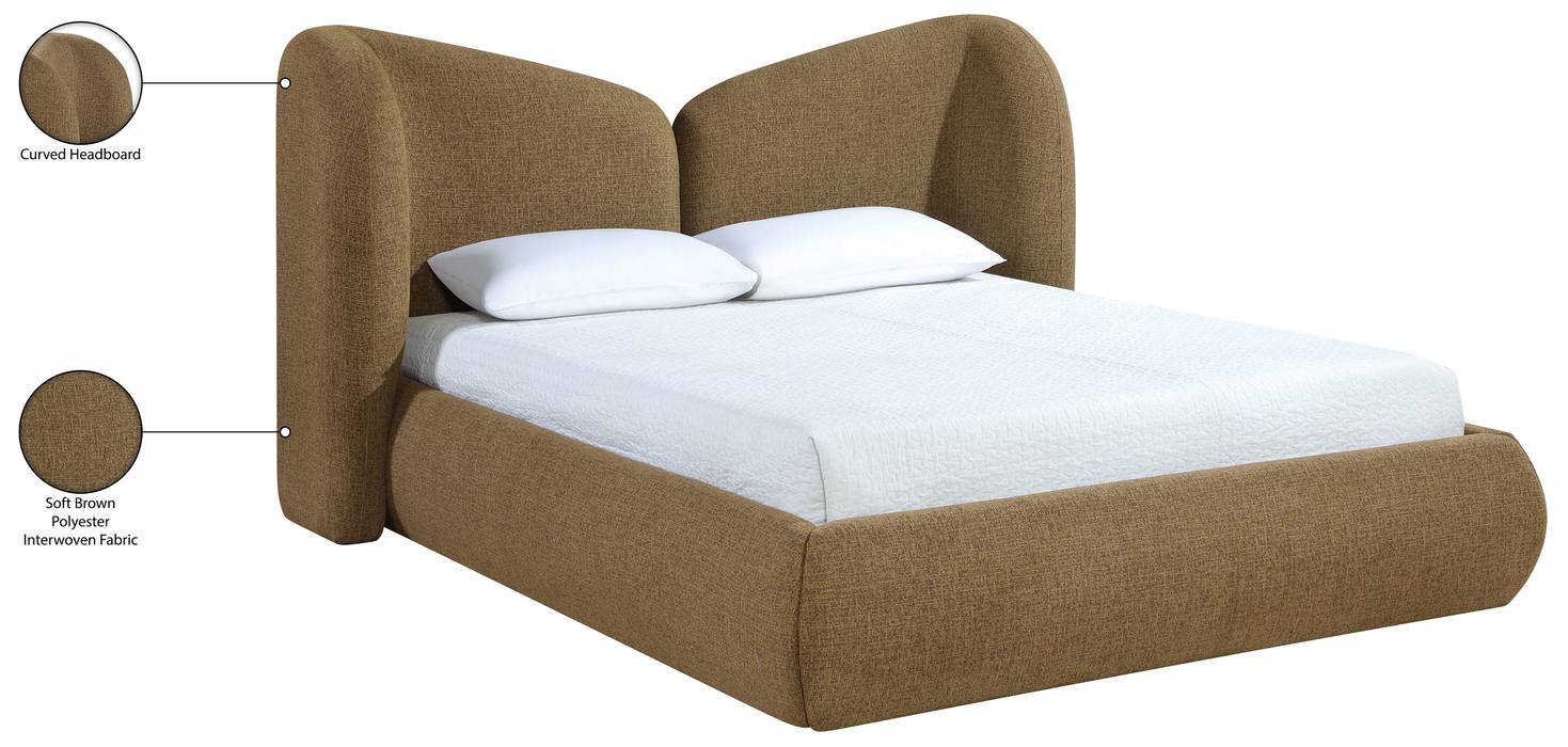 Meridian Furniture - Elowen Brown Chenille Fabric Upholstered Full Bed - ElowenBrown-F - GreatFurnitureDeal