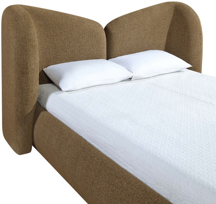 Meridian Furniture - Elowen Brown Chenille Fabric Upholstered Full Bed - ElowenBrown-F - GreatFurnitureDeal