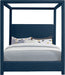 Meridian Furniture - Emerson Navy Linen Textured Fabric Upholstered King Bed (3 Boxes) - EmersonNavy-K - GreatFurnitureDeal