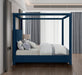 Meridian Furniture - Emerson Navy Linen Textured Fabric Upholstered King Bed (3 Boxes) - EmersonNavy-K - GreatFurnitureDeal