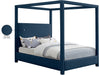 Meridian Furniture - Emerson Navy Linen Textured Fabric Upholstered King Bed (3 Boxes) - EmersonNavy-K - GreatFurnitureDeal