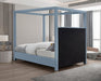 Meridian Furniture - Emerson Sky Blue Linen Textured Fabric Upholstered King Bed (3 Boxes) - EmersonSkyBlu-K - GreatFurnitureDeal