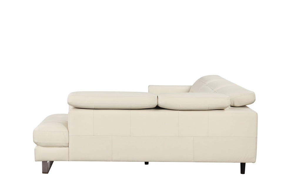 ESF Furniture - Eminence Sectional Sofa w/ Recliner in White - EMINENCE-SEC-WHITE - GreatFurnitureDeal