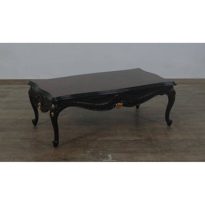 European Furniture - Emperador Coffee Table - Black and Gold - 42037-CT - GreatFurnitureDeal