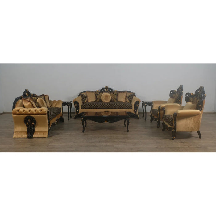 European Furniture - Emperador Coffee Table - Black and Gold - 42037-CT - GreatFurnitureDeal