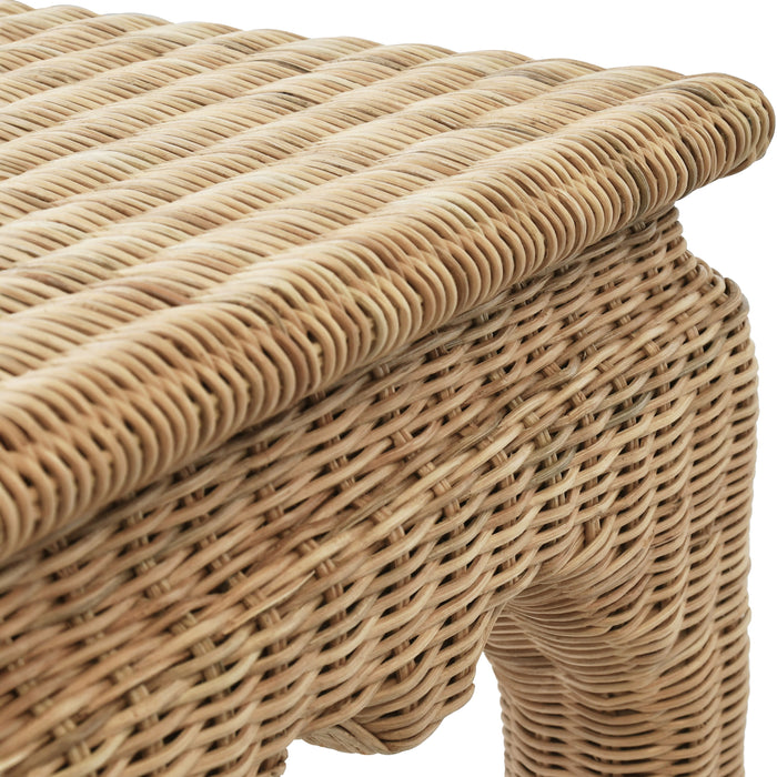 Worlds Away - Fabian Console Table In Woven Rattan - FABIAN - GreatFurnitureDeal