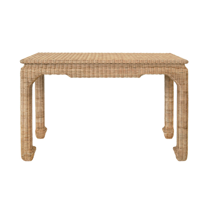 Worlds Away - Fabian Console Table In Woven Rattan - FABIAN - GreatFurnitureDeal