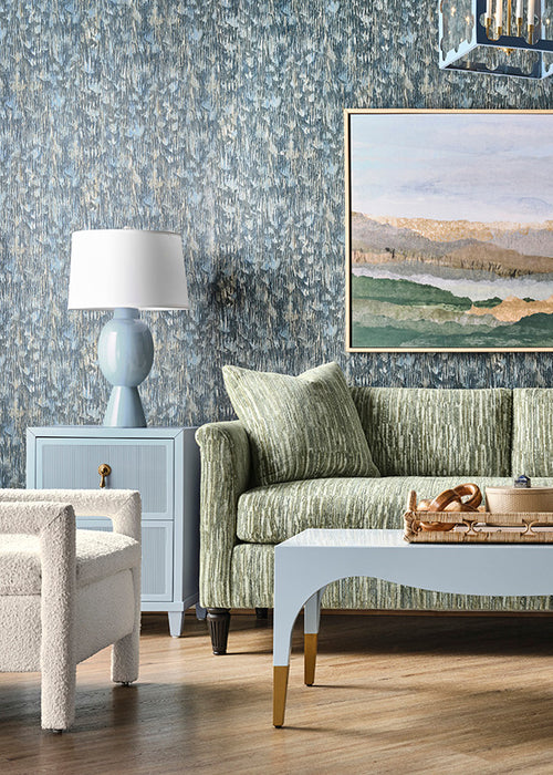 Worlds Away - Novalie Two Drawer Side Table With Fluted Drawer Fronts In Matte Light Blue Lacquer - NOVALIE LB