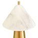 Worlds Away - Rechargeable Mini Table Lamp With Faux Alabaster Tapered Shade And Brass Base - FARLEY - GreatFurnitureDeal