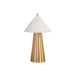 Worlds Away - Rechargeable Mini Table Lamp With Faux Alabaster Tapered Shade And Brass Base - FARLEY - GreatFurnitureDeal