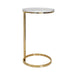 Worlds Away - Round Cigar Table With Brass Pole Base And White Marble Top - FARREN - GreatFurnitureDeal