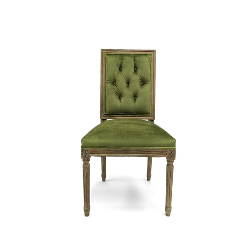Zentique - Green Velvet Louis Side Chair - FC010-4-Z E272 G105 - GreatFurnitureDeal