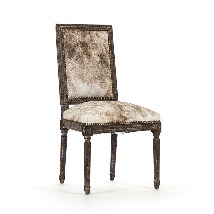 Zentique - Square Back Cow Hide Side Dining Chair - FC010-4 E271 Cow EL - GreatFurnitureDeal