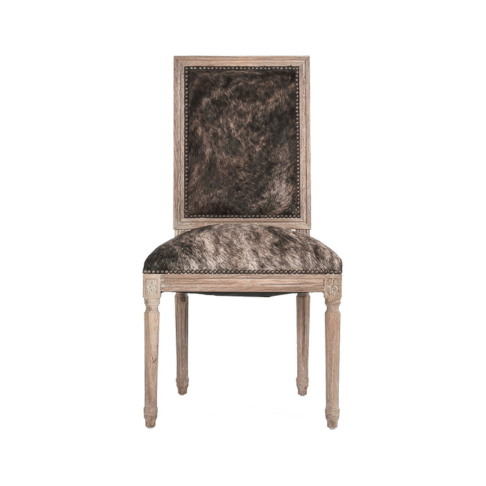 Zentique - Square Back Cow Hide Side Dining Chair - FC010-4 E272 Cow ED - GreatFurnitureDeal