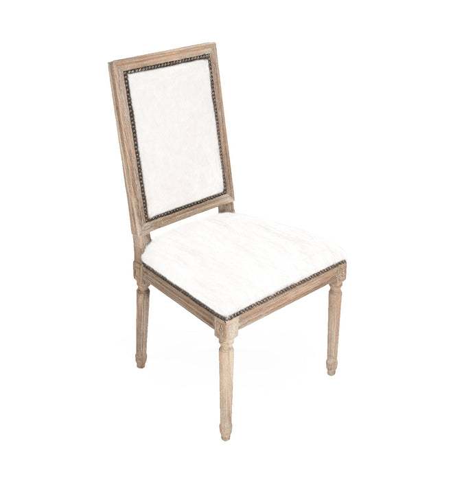 Zentique - Square Back Cow Hide Side Dining Chair - FC010-4 E272 Cow W - GreatFurnitureDeal