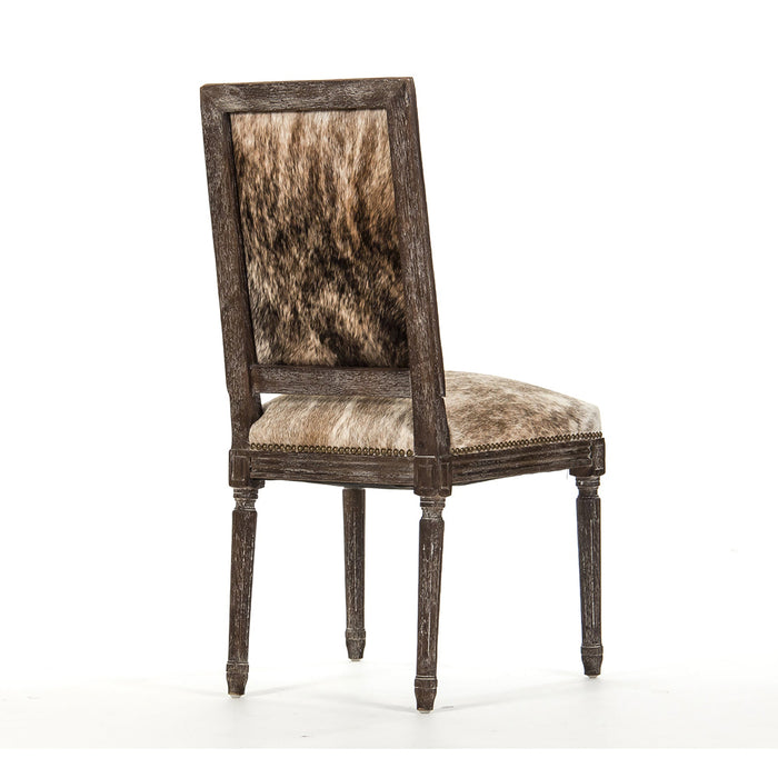 Zentique - Square Back Cow Hide Side Dining Chair - FC010-4 E271 Cow EL - GreatFurnitureDeal