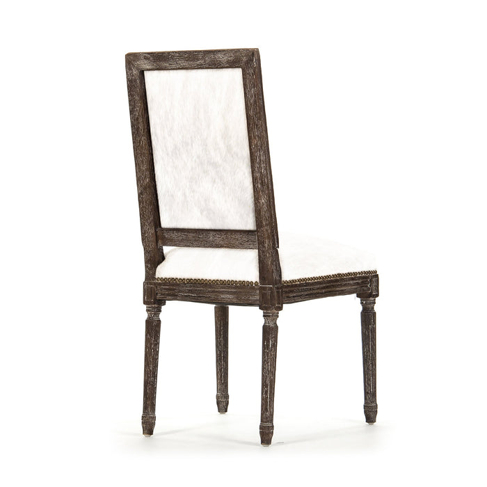 Zentique - Square Back Cow Hide Side Dining Chair - FC010-4 E271 Cow W - GreatFurnitureDeal