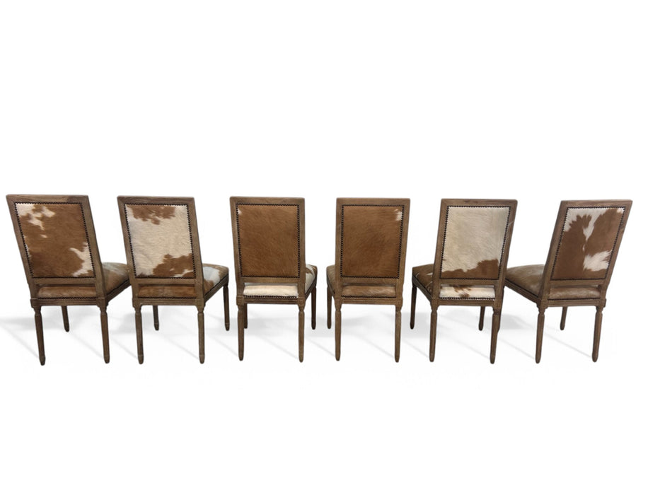 Zentique - Square Back Cow Hide Side Dining Chair - FC010-4 E272 Cow BRW - GreatFurnitureDeal