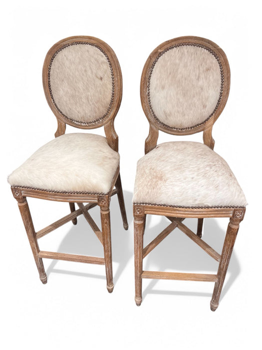 Zentique - Medallion Cow Hide Bar/ Counter Stool - FC011-35 Bar E272 SPBRW