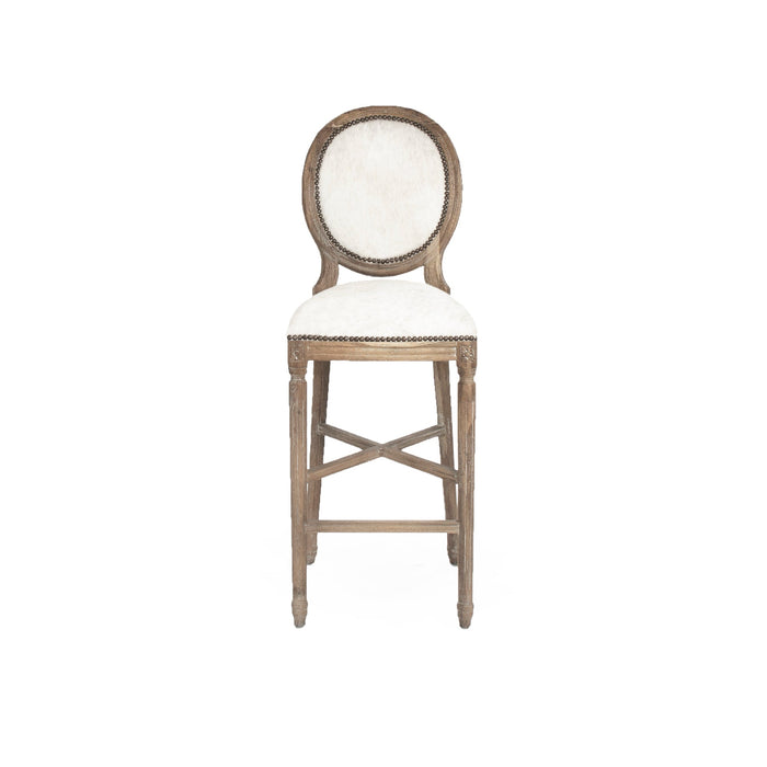 Zentique - Medallion Cow Hide Bar/ Counter Stool - FC011-35 Bar E272 Cow W - GreatFurnitureDeal