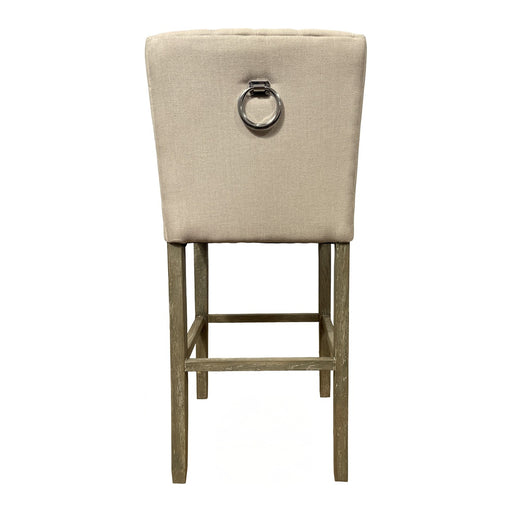 GJ Styles - Wing Back Barstool in Ecru Linen - FD02 - GreatFurnitureDeal