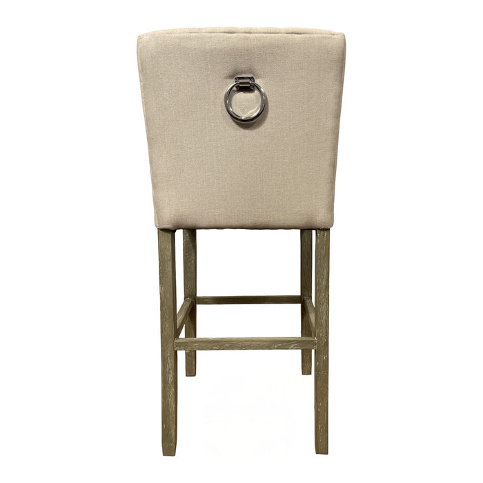 GJ Styles - Wing Back Barstool in Ecru Linen - FD02
