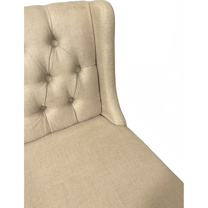 GJ Styles - Wing Back Barstool in Ecru Linen - FD02