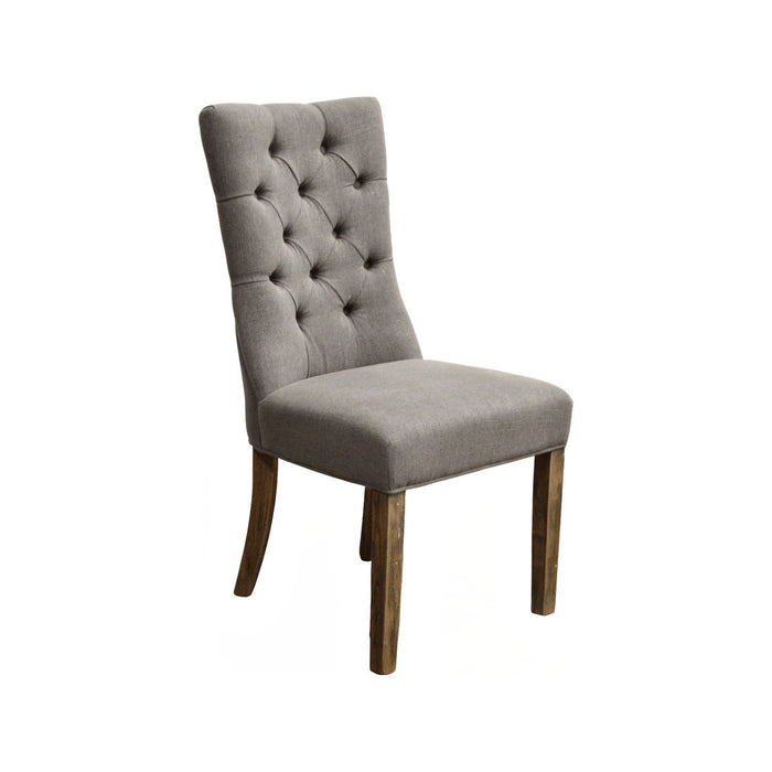 GJ Styles - Tufted Grey Side Chair With Oak Leg - FD08 - GreatFurnitureDeal