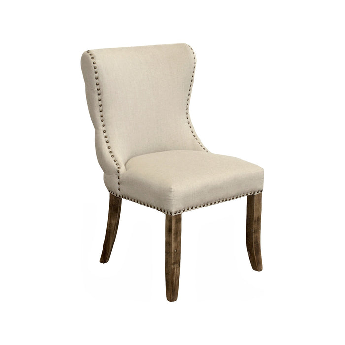 GJ Styles - Linen Side Chair With Tufted Detail On Back - FD19 - GreatFurnitureDeal