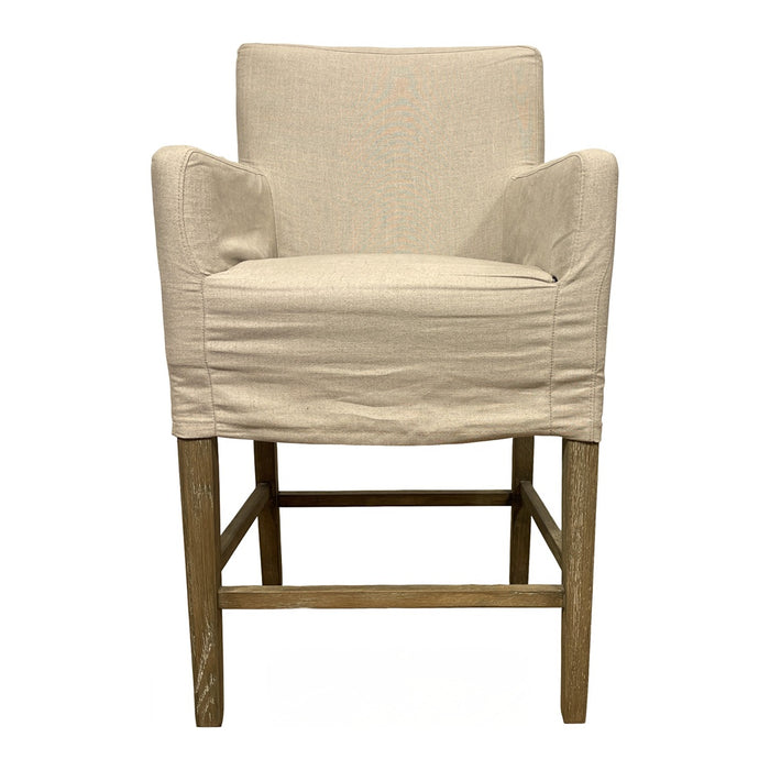 GJ Styles - Slipcovered Counter Stool in Ecru Linen - FD25