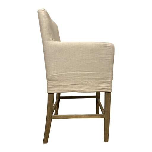 GJ Styles - Slipcovered Counter Stool in Ecru Linen - FD25 - GreatFurnitureDeal