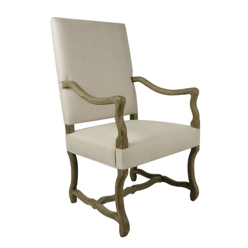 GJ Styles - Linen High Back Armchair W.Oak (Set of 2) - FD31 - GreatFurnitureDeal