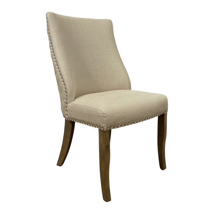 GJ Styles - Linen Side Chair With Chrome Detail - FD51 - GreatFurnitureDeal