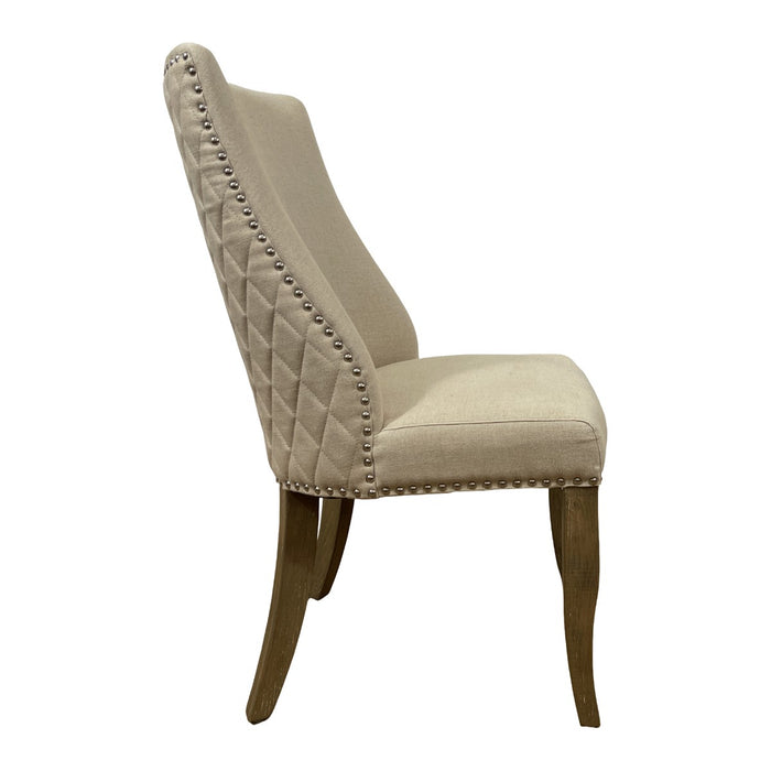 GJ Styles - Linen Side Chair With Chrome Detail - FD51 - GreatFurnitureDeal