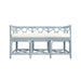 Worlds Away - Ferguson Decorative Bench With Performance Ivory Cushion in Rattan In Light Blue - FERGUSON LB - GreatFurnitureDeal
