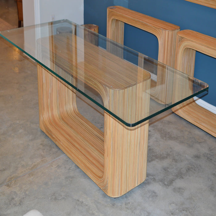 GJ Styles - Madison Dining Table with Extra Thick Glass Top - FI01