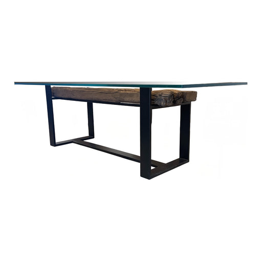 GJ Styles - Railway Dining Table with Glass Top - FI05 - GreatFurnitureDeal