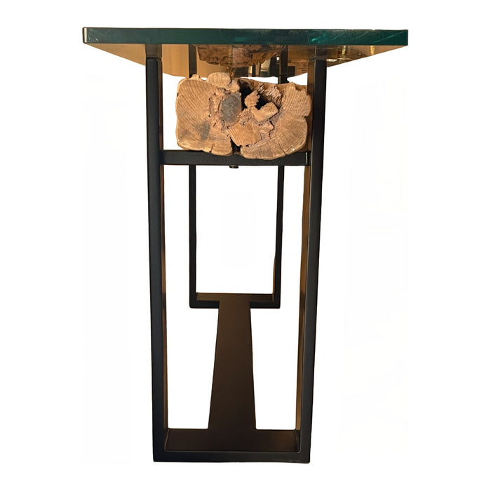 GJ Styles - Railway Console Table with Glass Top - FI08