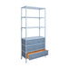 Worlds Away - Three Drawer Etagere With Bamboo Detail In Blue Dyed Grasscloth And Light Blue Matte Lacquer - FLYNN BL - GreatFurnitureDeal