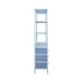 Worlds Away - Three Drawer Etagere With Bamboo Detail In Blue Dyed Grasscloth And Light Blue Matte Lacquer - FLYNN BL - GreatFurnitureDeal